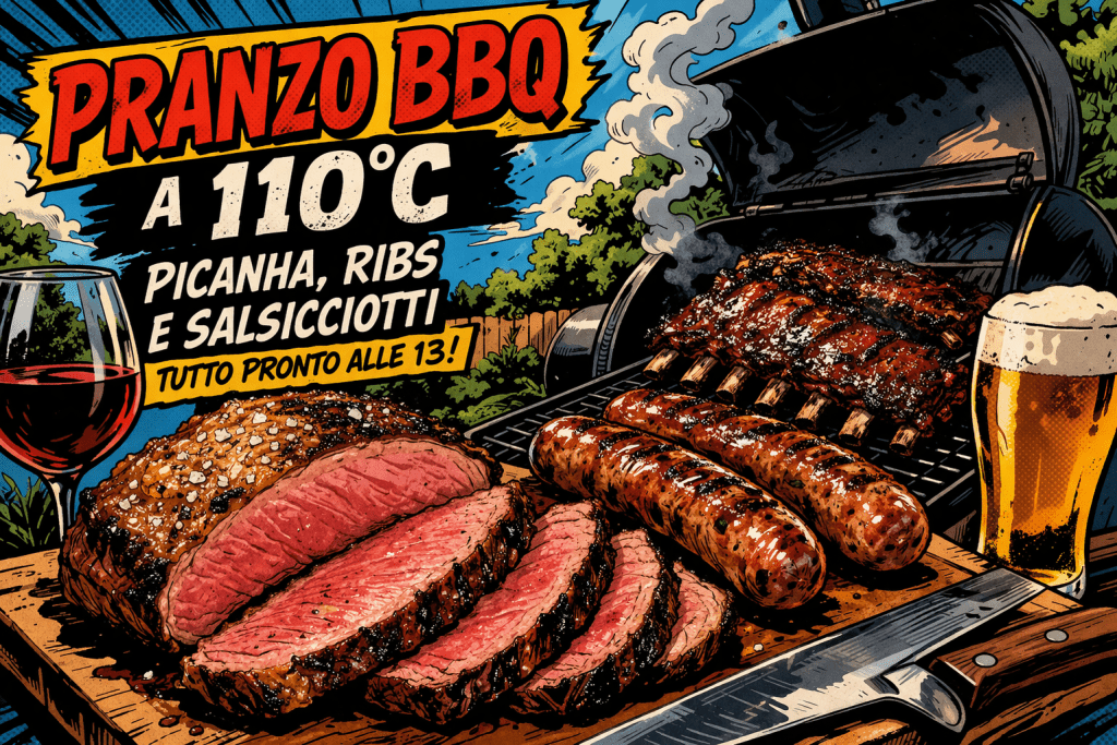 Pranzo BBQ perfetto a 110°C: picanha, ribs e salsicce (guida&nbsp;completa)