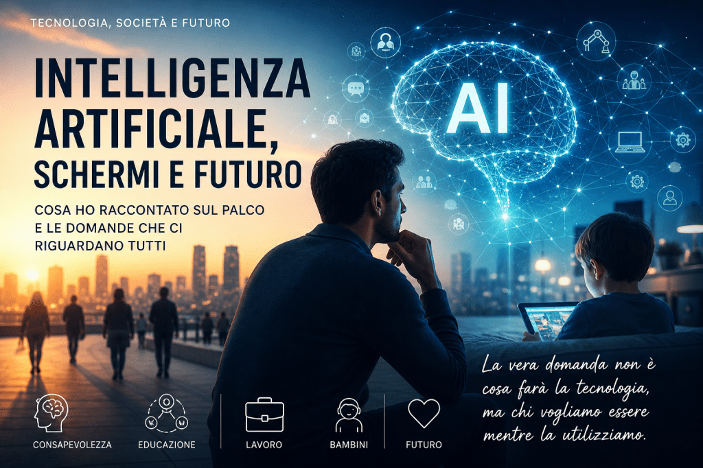 Intelligenza artificiale, schermi e futuro: cosa ho raccontato sul&nbsp;palco